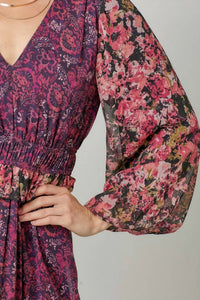 mystree Floral Fix Midi Dress in burgundy - women's dress - view 7
