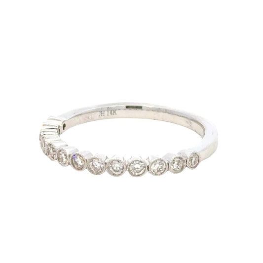 Aamiaa - 0.30 Carat Natural Diamond Round Brilliant And Baguette Band Ring - Size 6.5