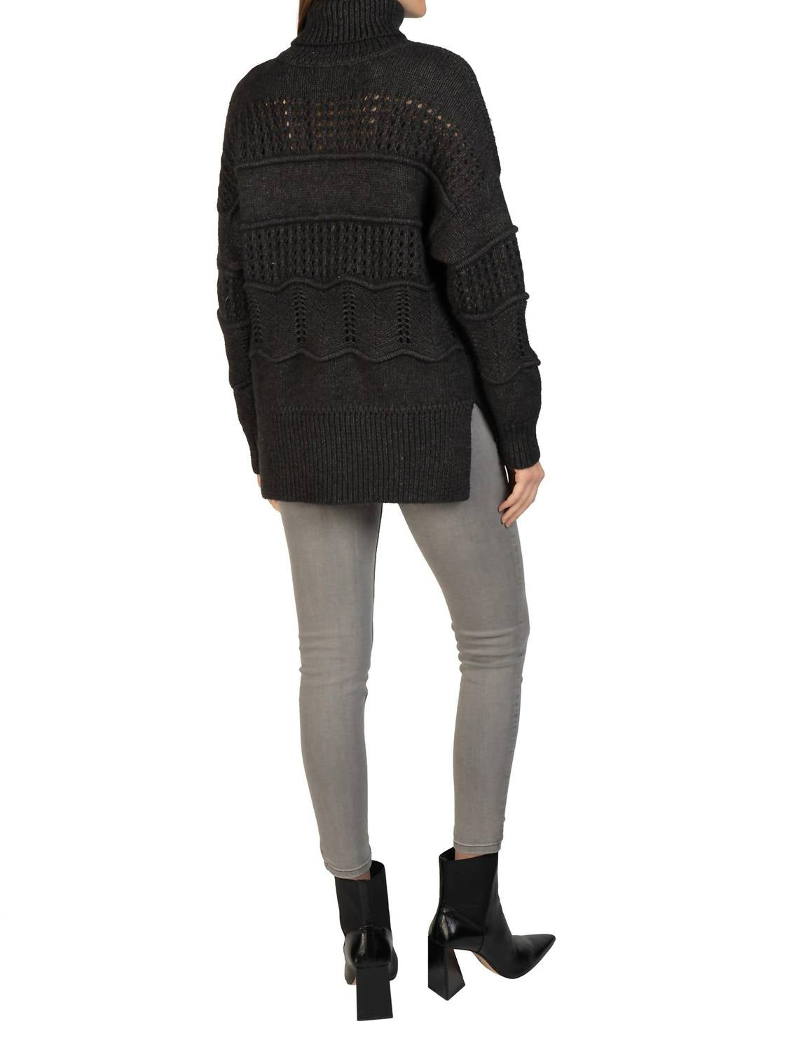 Love Token - Cable Knit Turtleneck Pullover Sweater