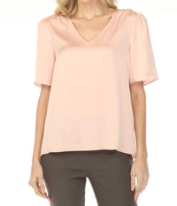 Joseph Ribkoff - V-neck Puff Sleeve Satin Top