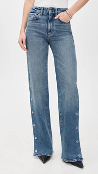Paige - Sasha 34" Side Seam Snap Jeans