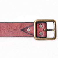 American Darling Women's Leather Western Belt in antique red - women's accessory - alternate view
