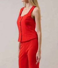 Sugarlips - Hemary Button Down Sleeveless Top