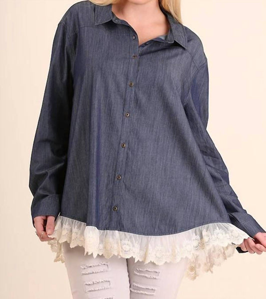Umgee - Button Up Lace Top - Plus