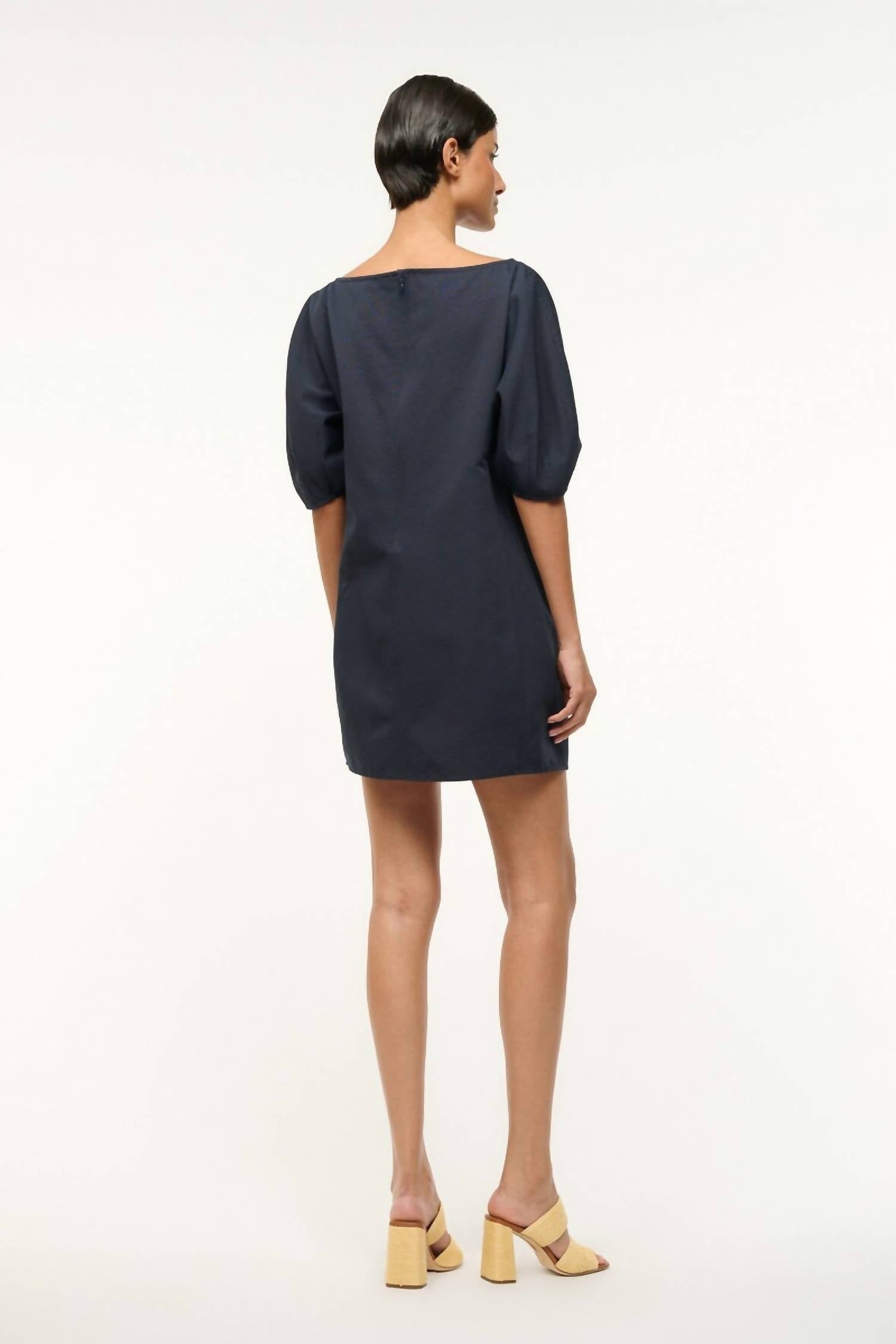 STAUD Didi Dress in navy - women's dress - alternate view