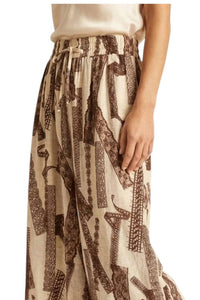 Q2 - Women's Wide Leg Printed Palazzo Pants