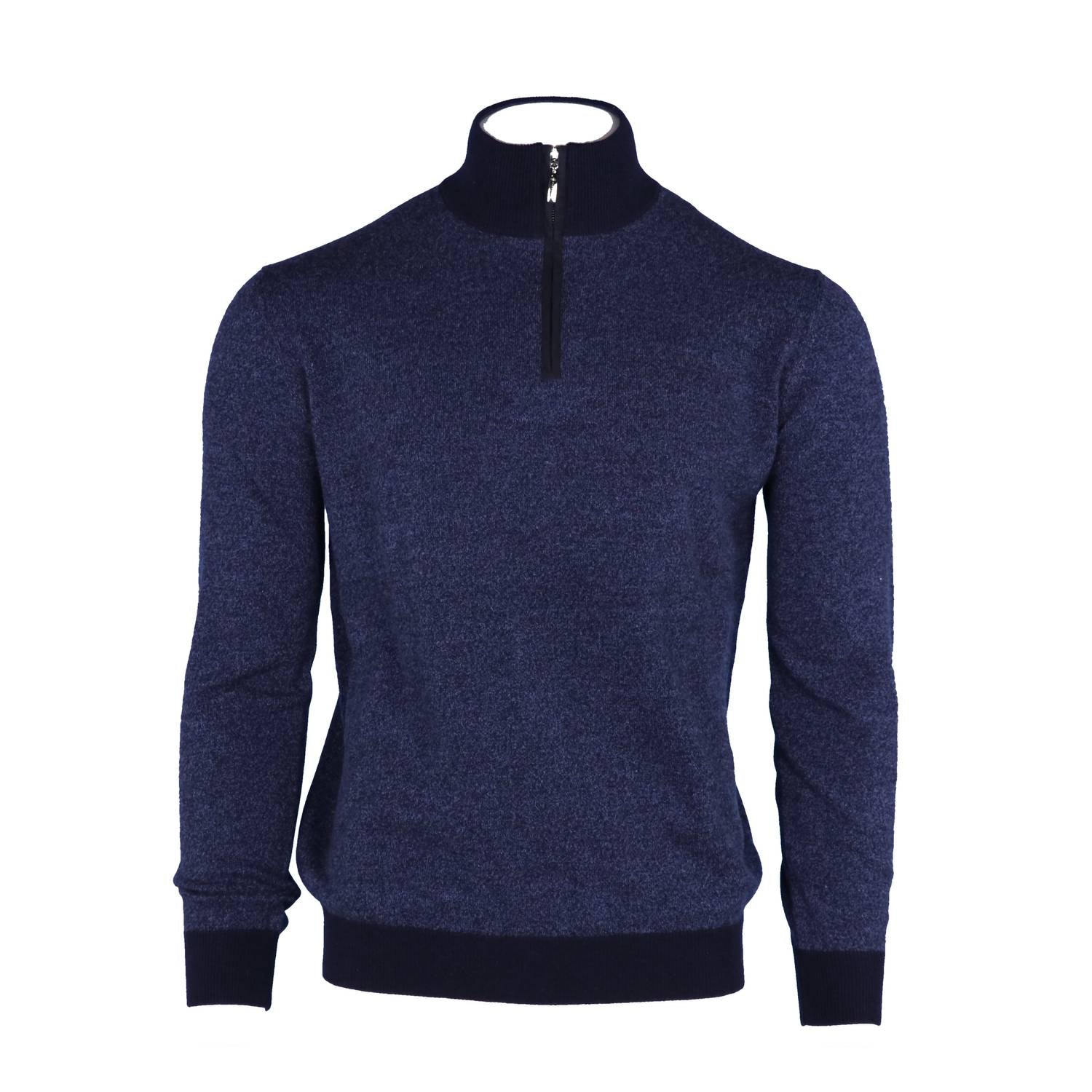 Pashmere - Men's Marled Cashmere Half Zip Sweater