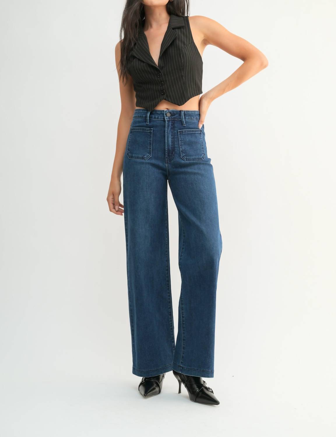 Jbd. - Mini Patch Pocket Wide Leg Jeans