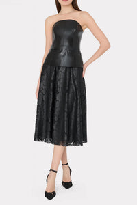 Milly - Faux Leather Strapless Top