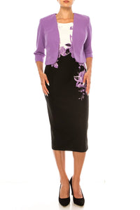 Maya Brooke - Floral Print Two-piece Jacket Dress