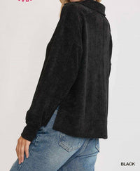 Umgee - Loose Fit Chenille Sweatshirt