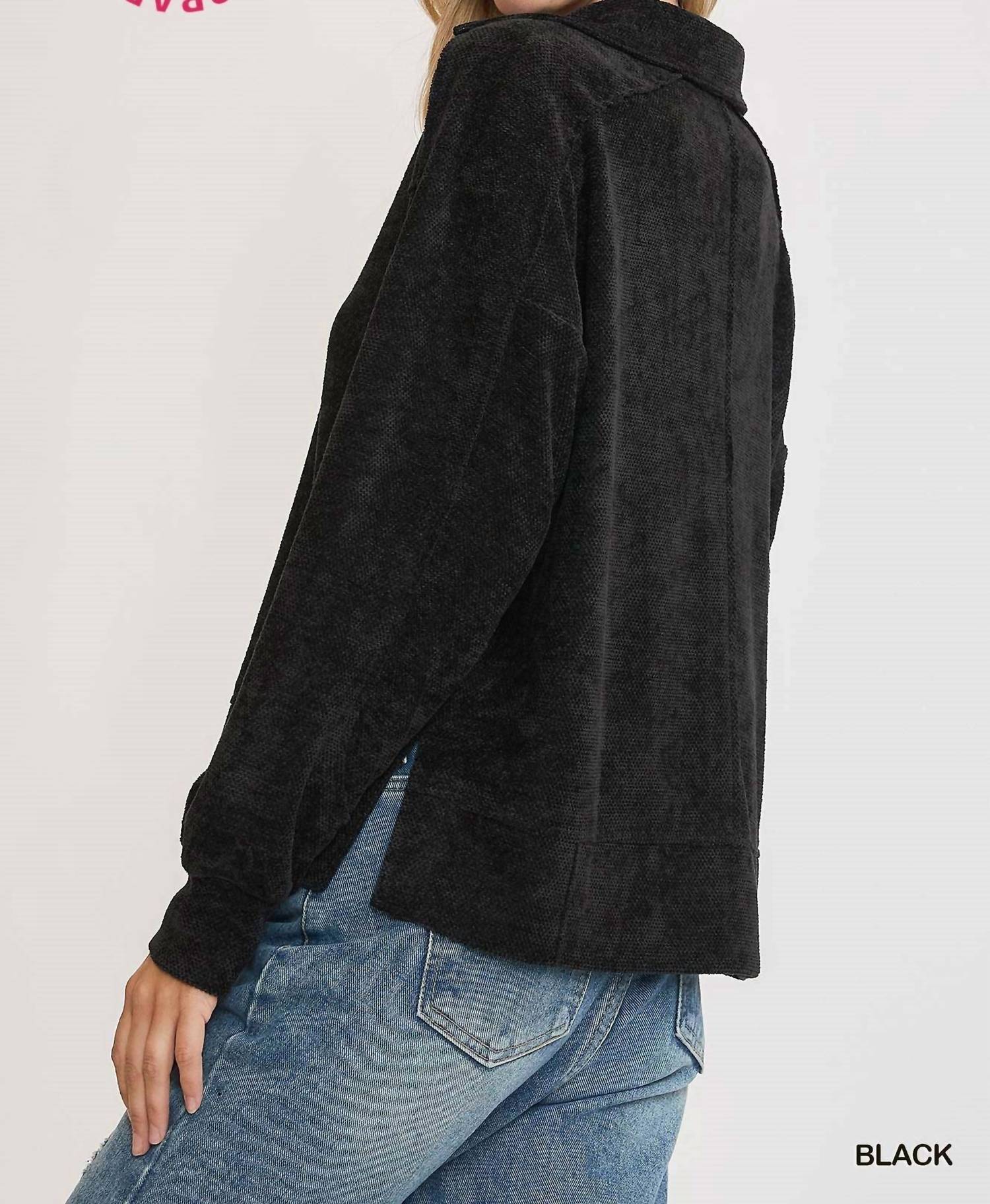 Umgee - Loose Fit Chenille Sweatshirt