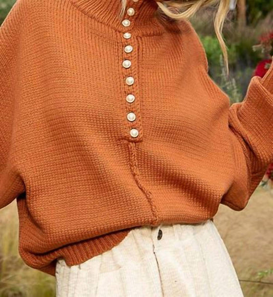 Pol - Pearl Button Sweater