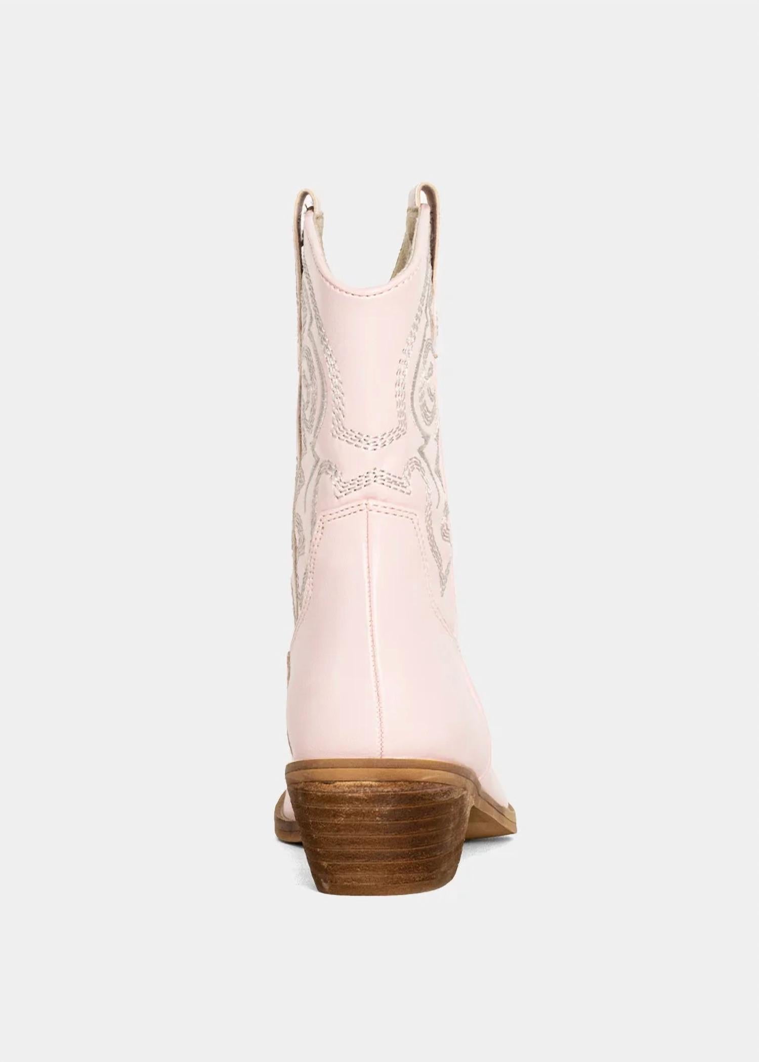 SHU SHOP Girl's Zita Mini Boots in pink - kids' boots - alternate view