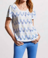 Tribal - Flutter Sleeve U-neck Top