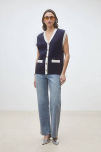 Suncoo - Gales Two-tone Buttoned Cardigan