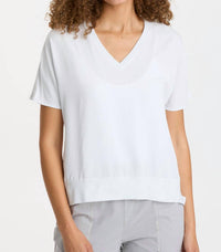 XCVI Twill Clara Top in fantail pigment - women's t-shirt