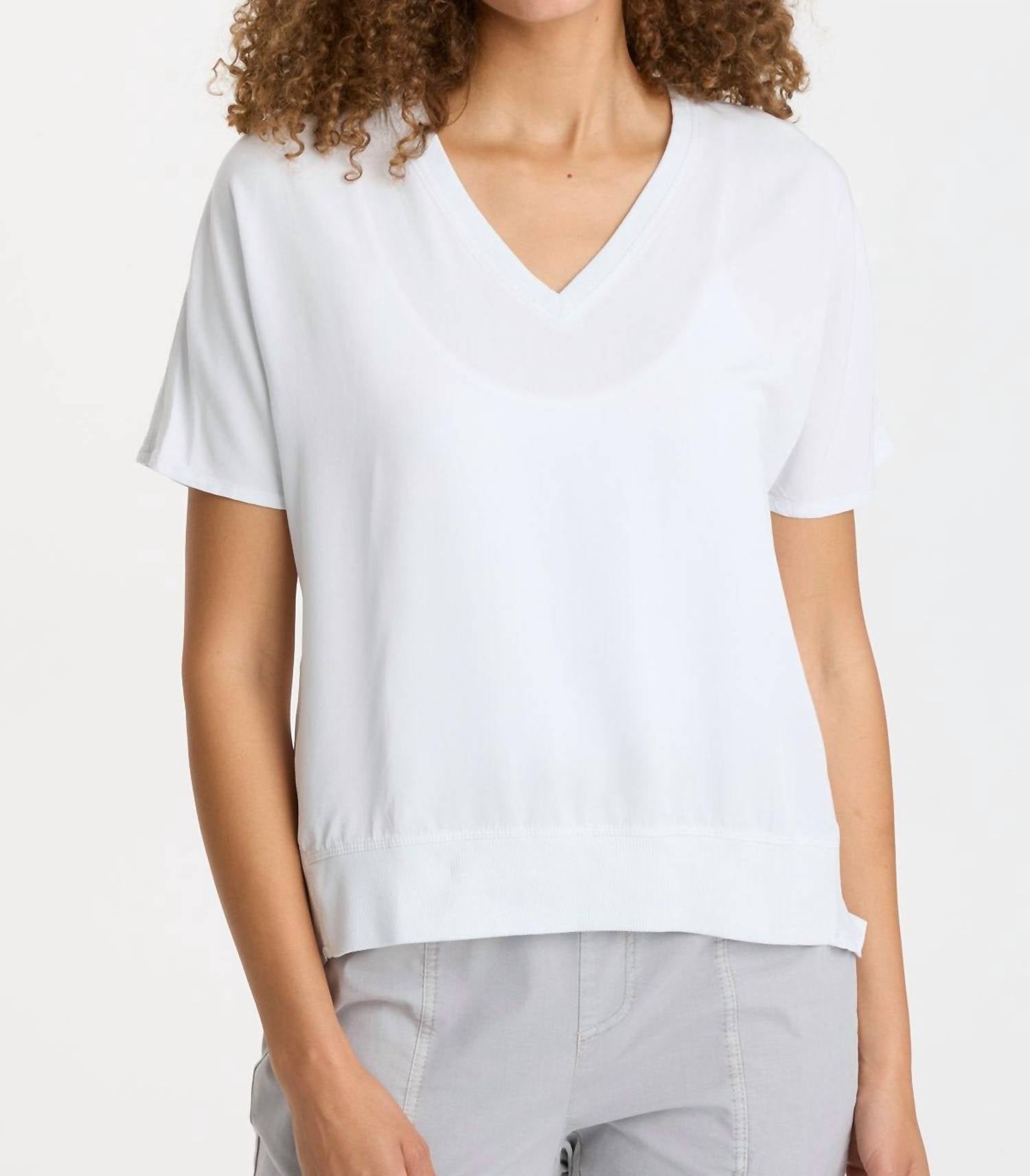 XCVI Twill Clara Top in fantail pigment - women's t-shirt