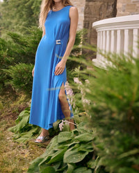 Joseph Ribkoff - Drape Side Slit Sleeveless Maxi Dress