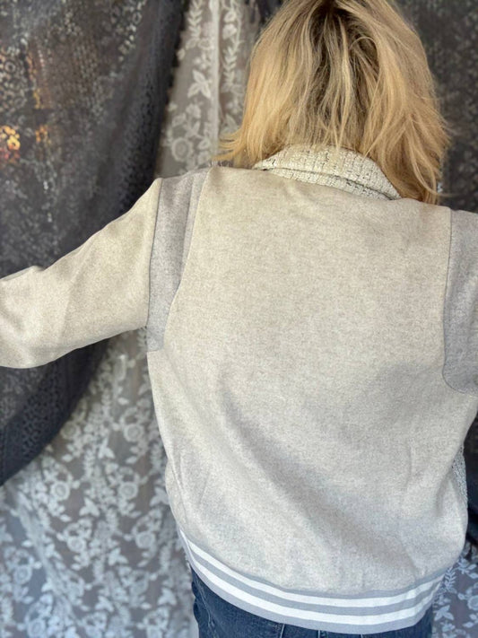 Mystree - Tweed Dreams Varsity Bomber Jacket