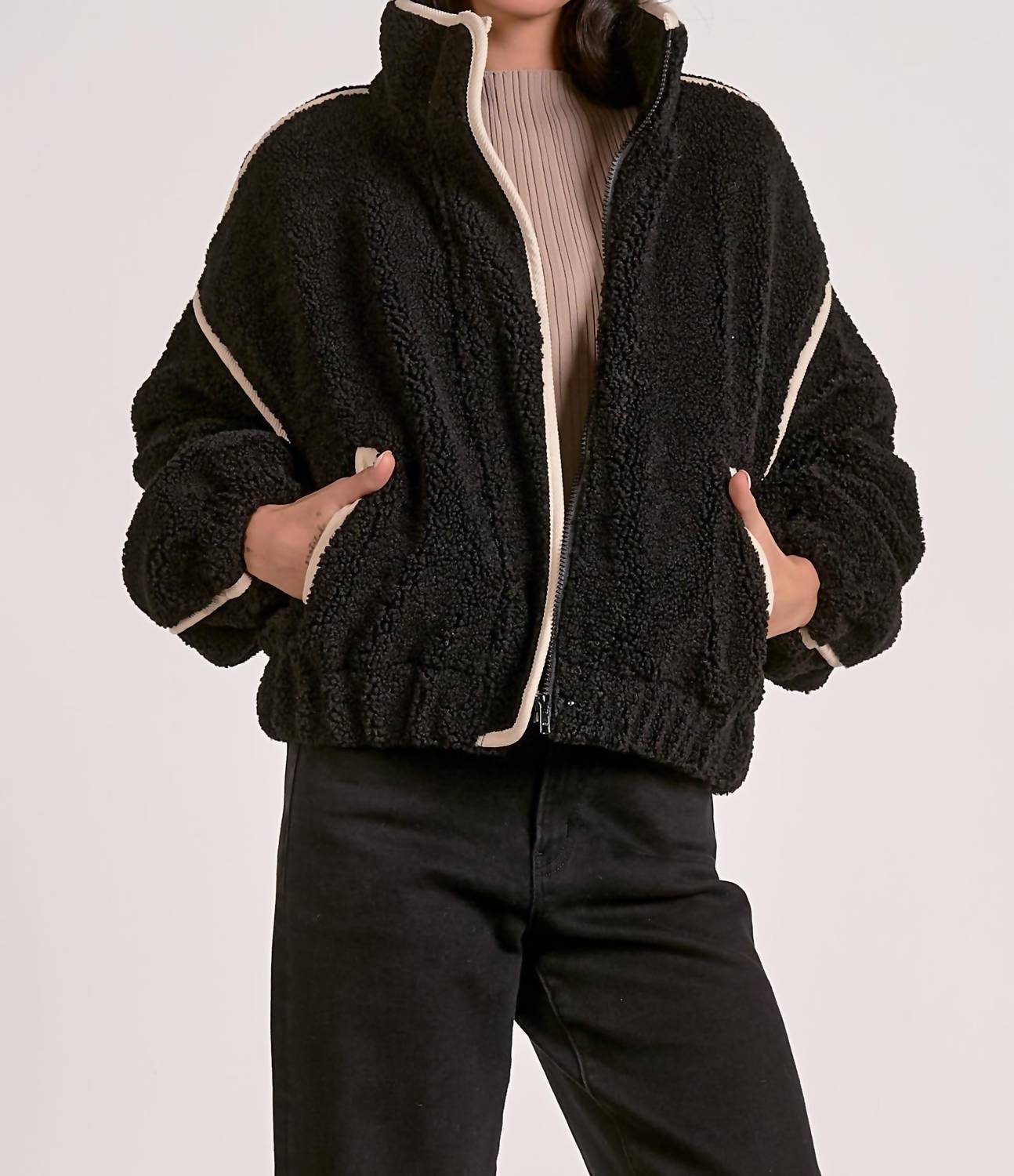 ELAN Cozy Fall Coat Jacket in black natural - women's jacket