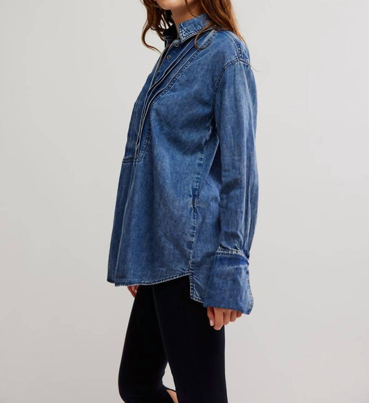 Free People - After Hours Denim Top
