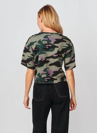 Sundry Cropped Sweatshirt Tee in signature green - women's t-shirt - alternate view
