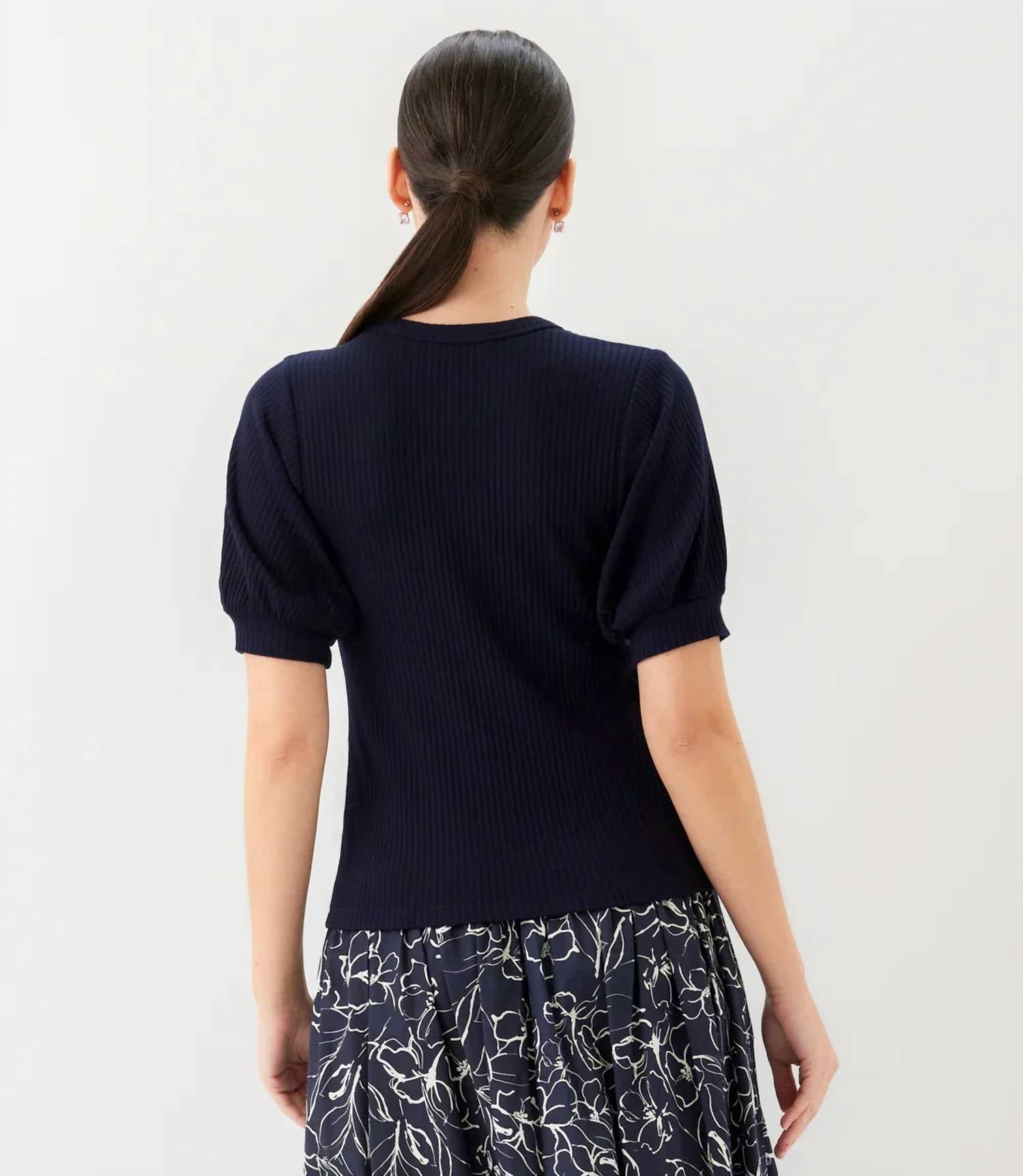 Karen Kane - Women's Ribbed Short Sleeve Top