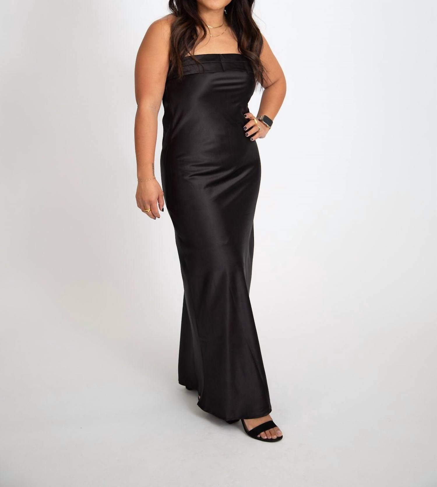 In The Beginning - Strapless Open Back Maxi Dress