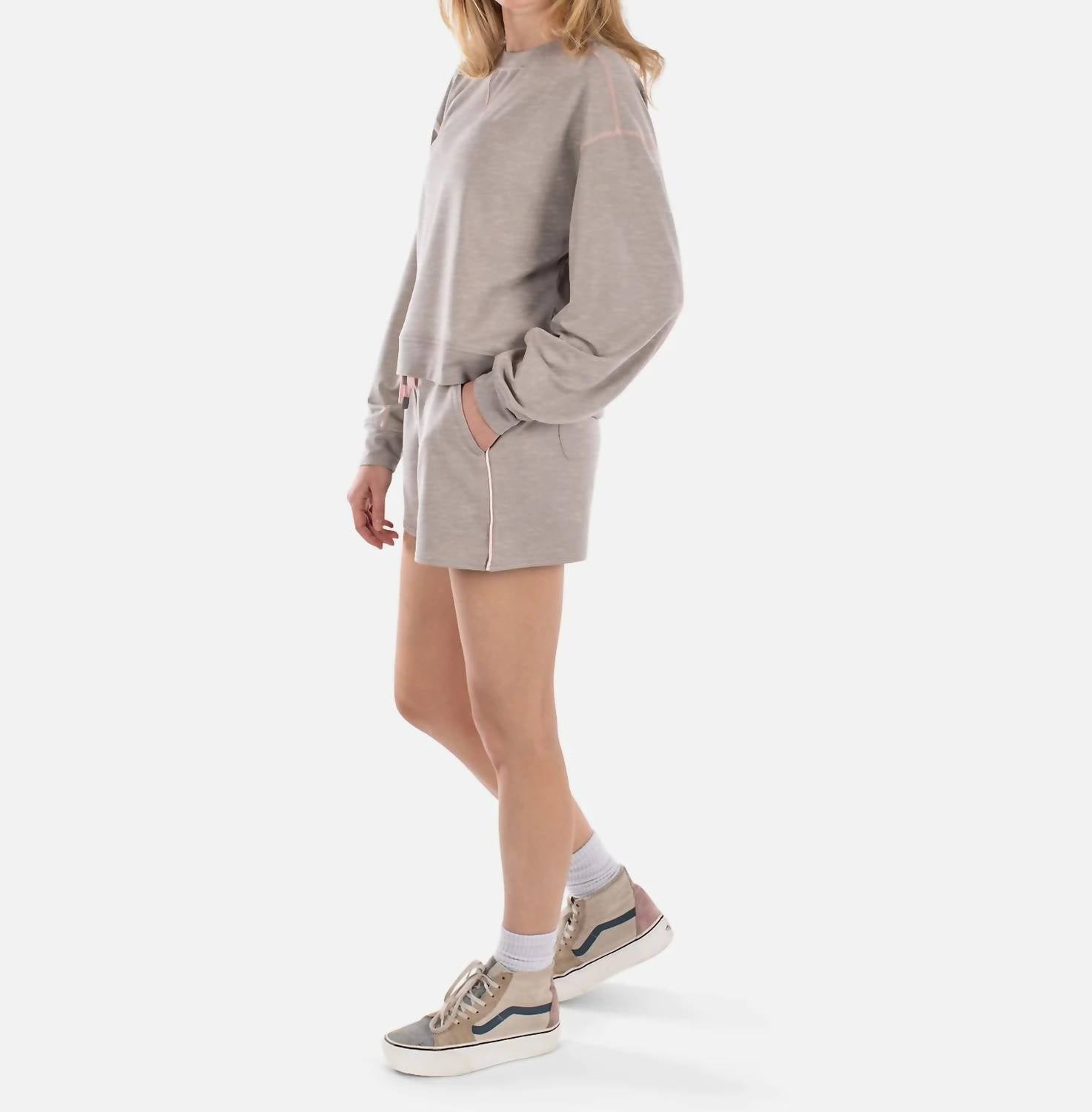 Jetty Lily Crewneck Sweatshirt in warm grey - women's sweater - alternate view