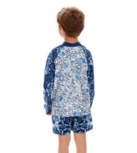 AGUA BENDITA Kids' Cardumen Noah Rashguard in blue - kids' item - detail view