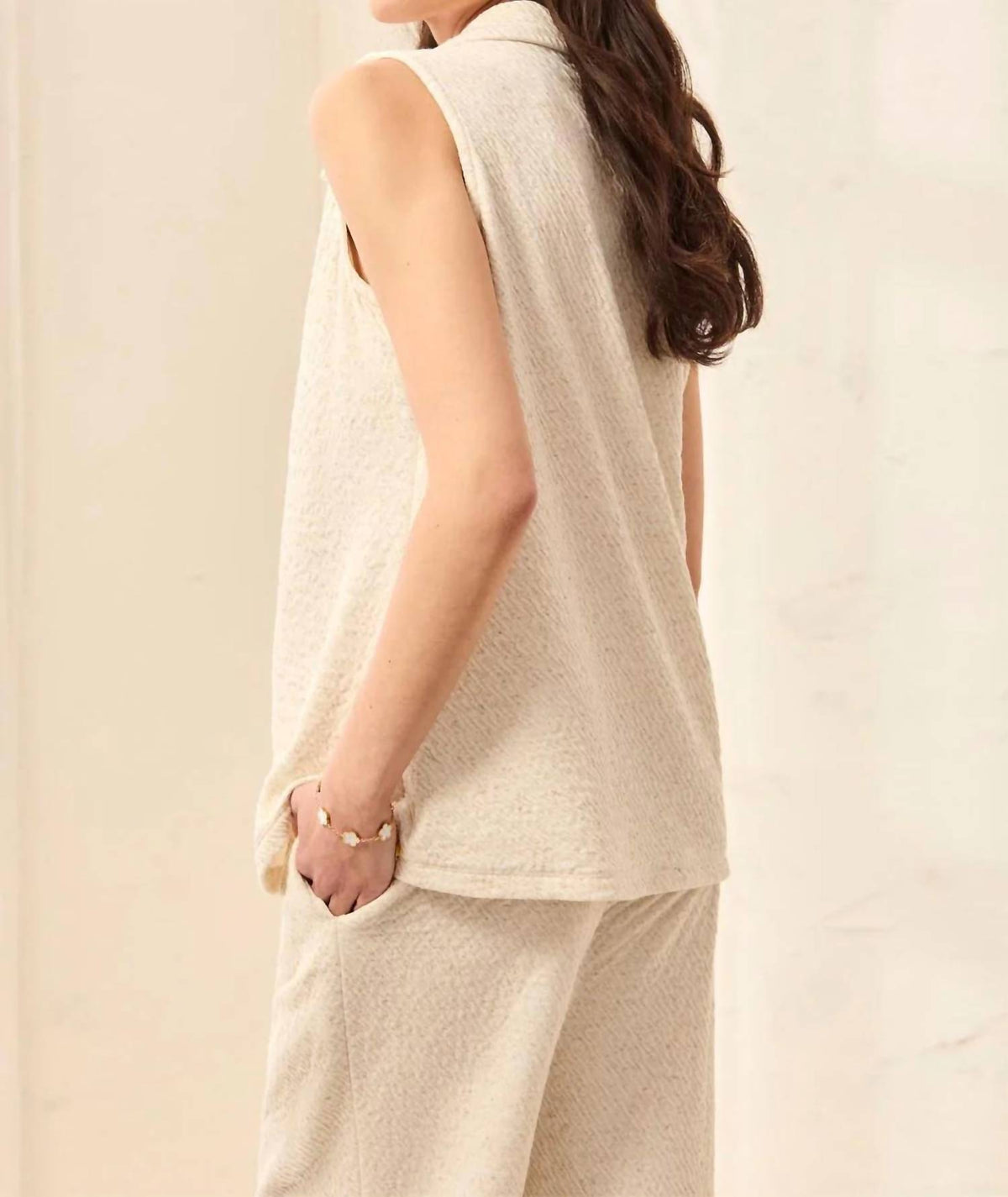 Tribal - Sleeveless Button Front Top