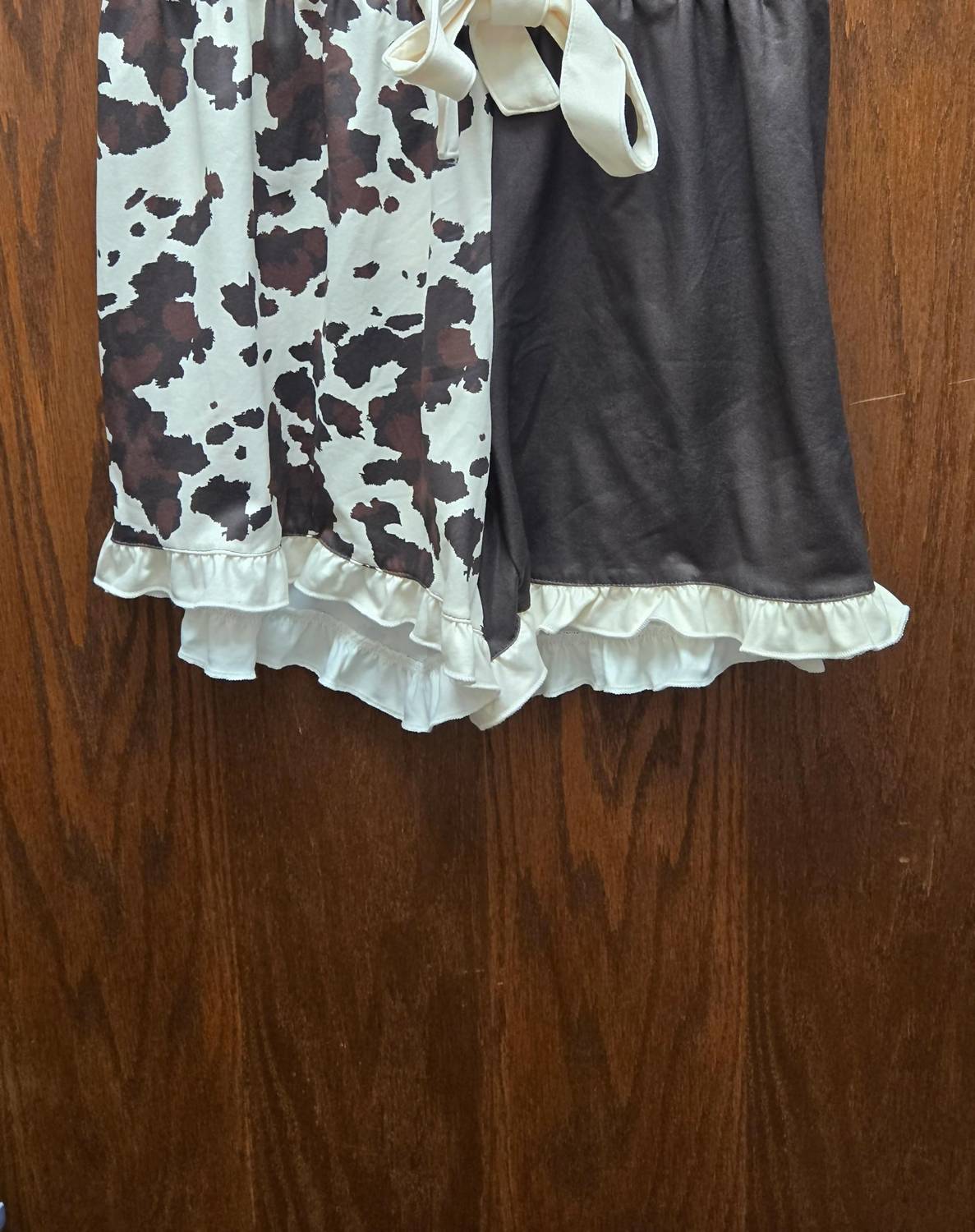 Jess Lea - Western Ruffle Cow Print Pajama Set - Plus