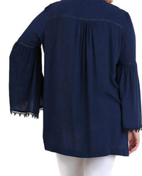 Umgee - Popover Trumpet Sleeve Blouse