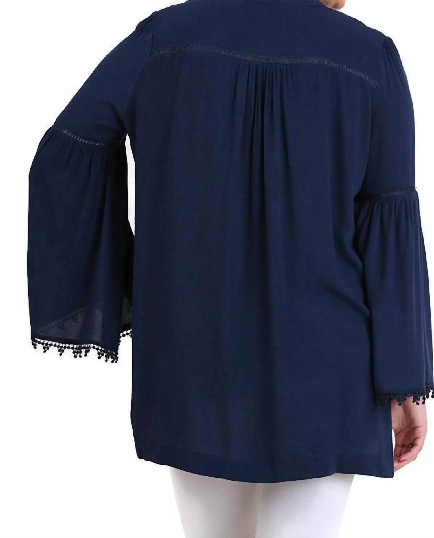 Umgee - Popover Trumpet Sleeve Blouse