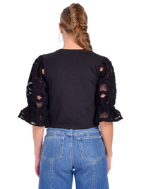 Cinq A Sept - Embroidered Cotton Paisley Carmine Top