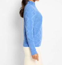 Nic + Zoe Textured Diamonds Sweater in mineral - women's sweater - alternate view
