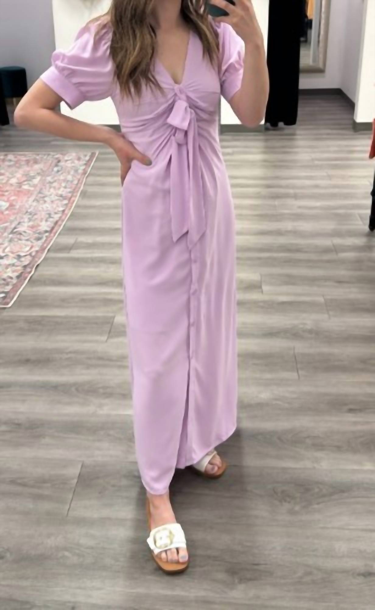 Skies Are Blue - Tie Front Midi Dress