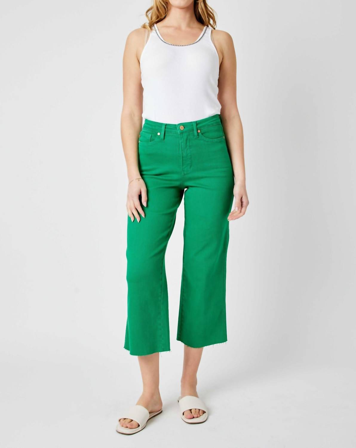 Judy Blue - High Waist Garment Dyed Wide Leg Pants