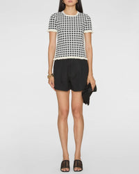 Sea - Saige Gingham Knit Short Sleeve Top