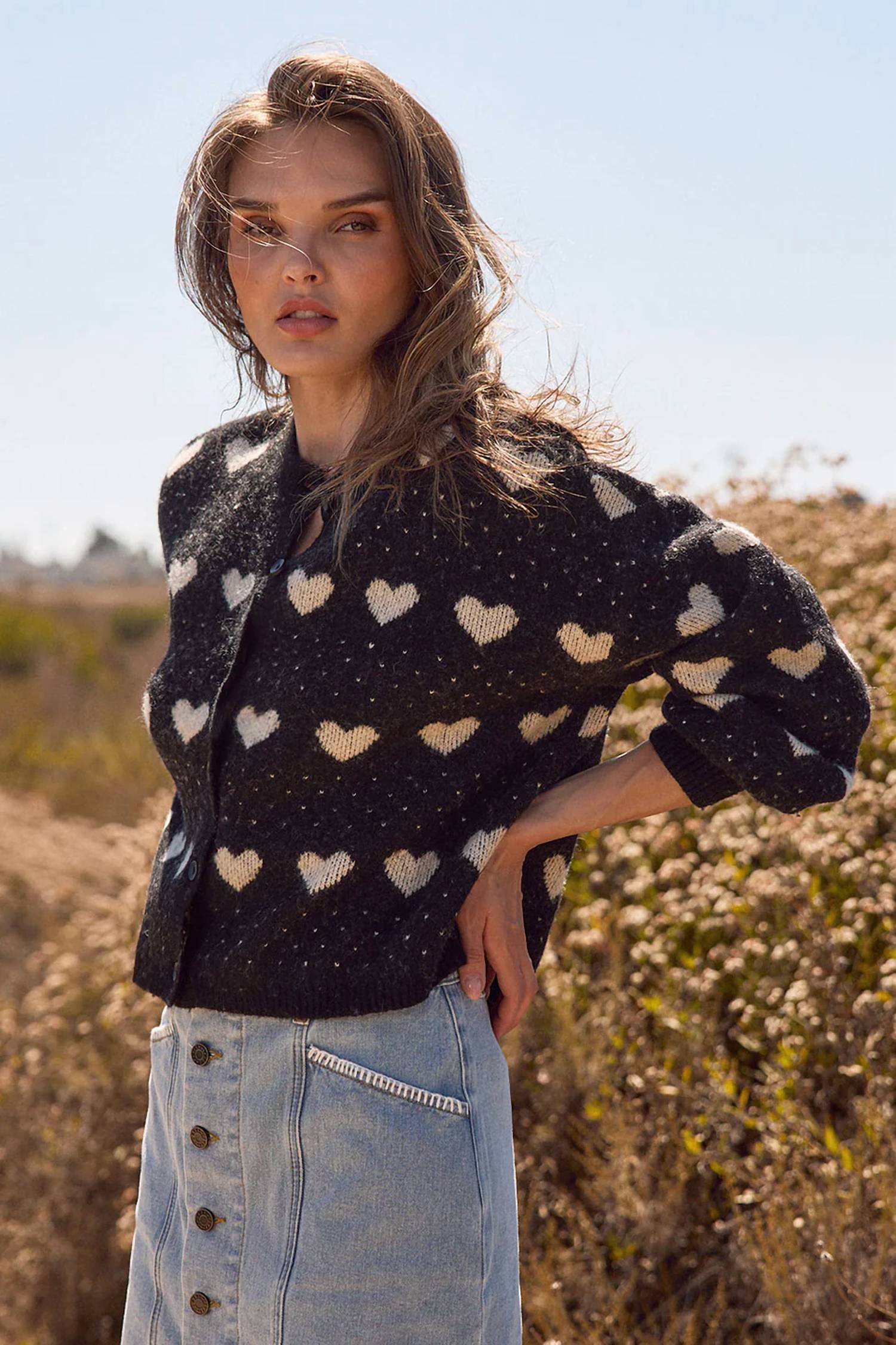 saltwater LUXE Jossie Sweater in black - women's sweater - alternate view