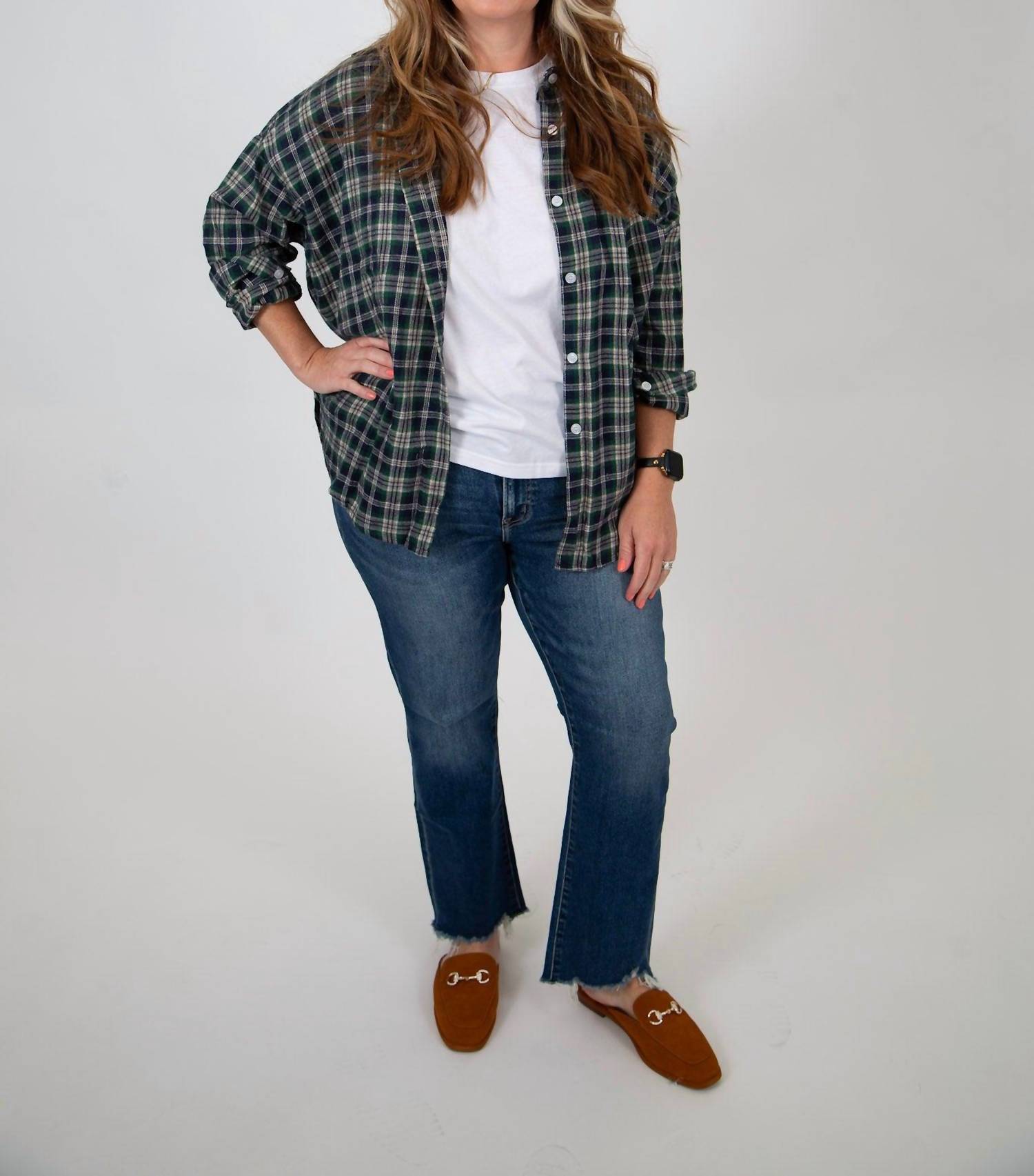 Vanilla Monkey - Button Down Plaid Shirt - Plus