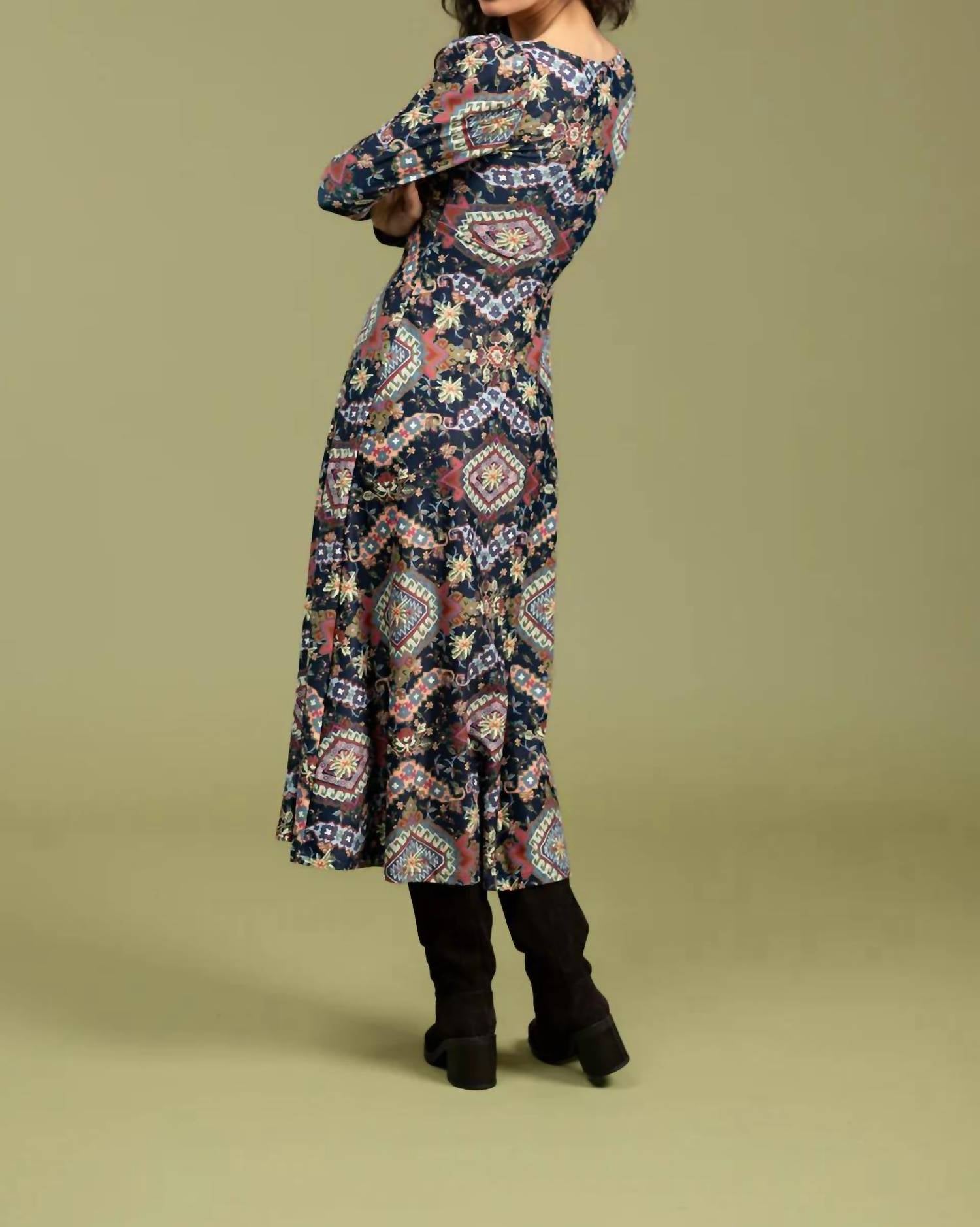 SMITH & QUINN Isadore Dress in autumn tapestry - women's dress - alternate view