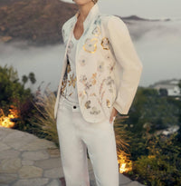 Frank Lyman Ofelia Open Front Lightweight Blazer in white - women's jacket