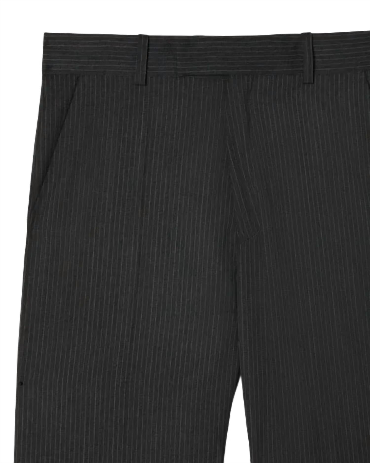 Veronica de Piante Taylor Straight Leg Trouser in dark grey pinstripe - women's pants - view 5