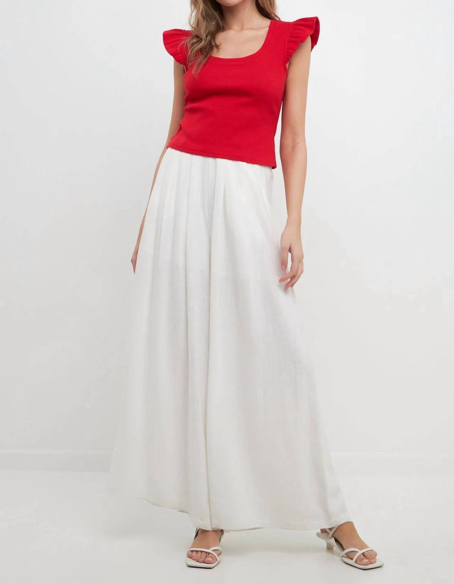 2.7 August Apparel - U-neckline Ribbed Knit Top