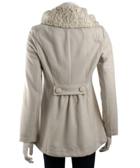 Ryu - Women's Long Sleeve Coat With Oversized Collar