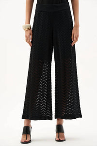 Joseph Ribkoff - Viscose Jacquard Knit Chevron Stitch Culotte Pants