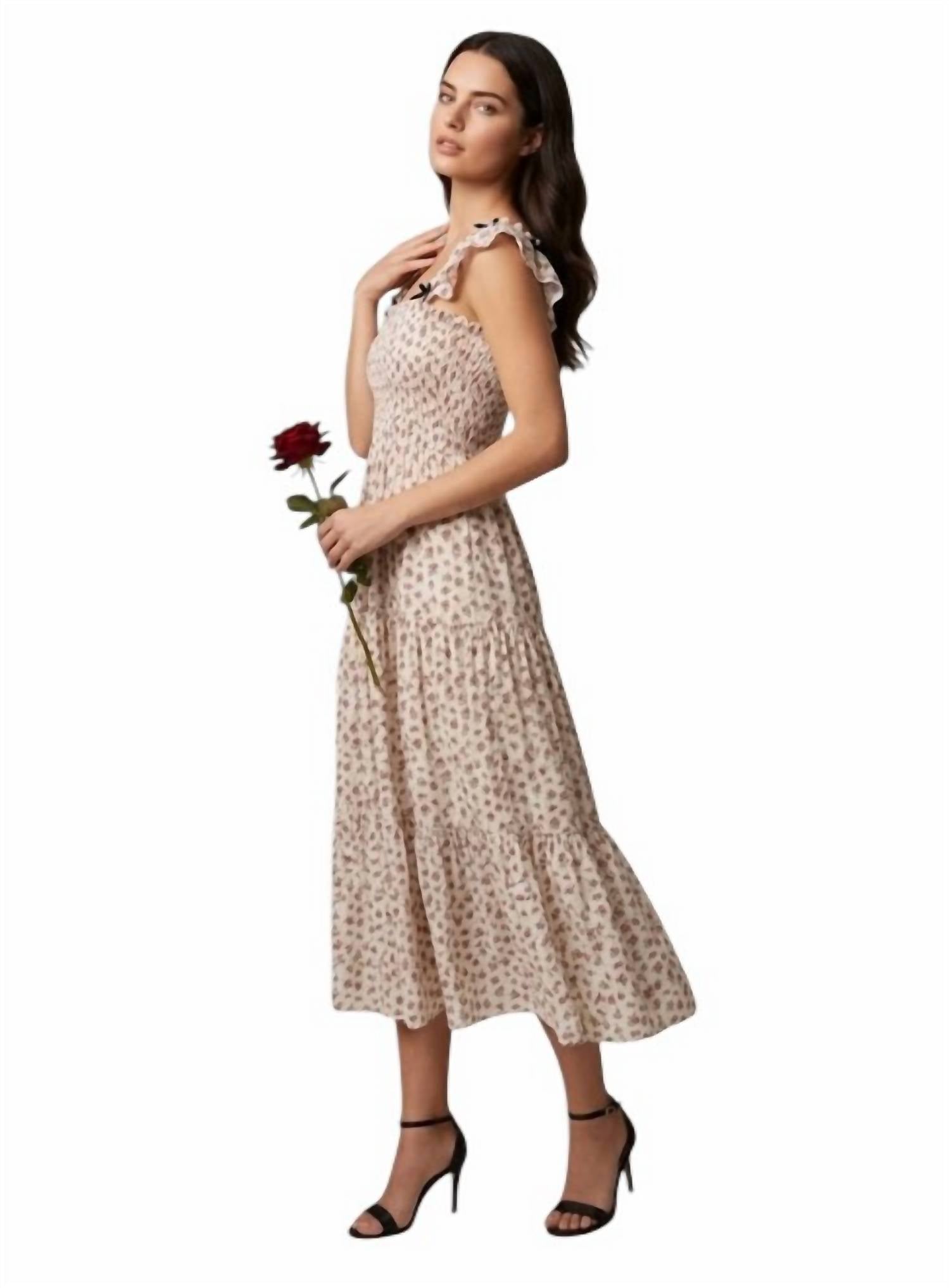 She + Sky - Ruffled Sleeve Square Neck Woven Dress