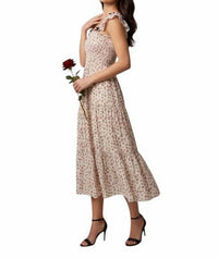 She + Sky - Ruffled Sleeve Square Neck Woven Dress